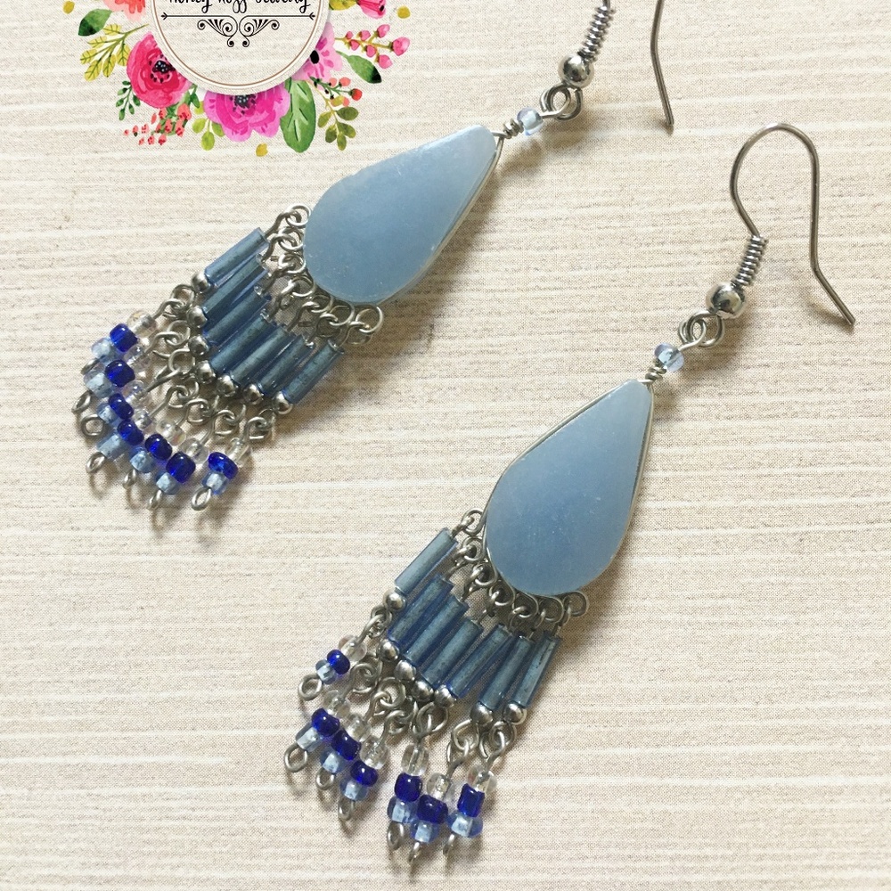 Stone earrings stone pendants handmade jewelry